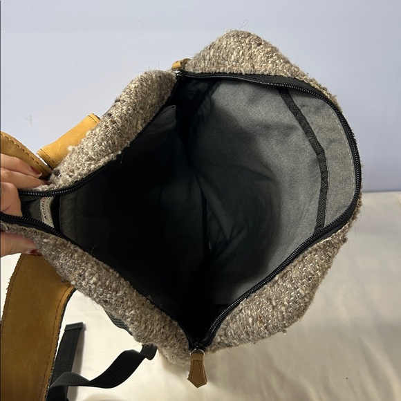 Achiote Guatemalan Goods Backpack Handmade Aztec Western Wool Leather - Picture 8 of 12